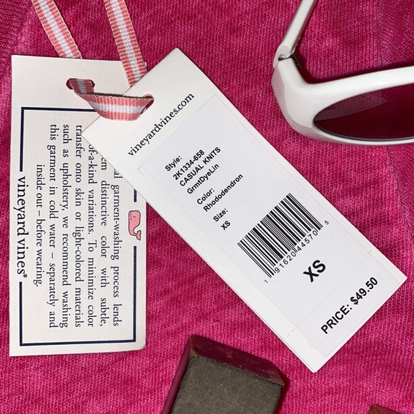 🆕🐳VINEYARD VINES Women s ‘Casual Knits’ S/S Tee in Rhododendron - Picture 2 of 10